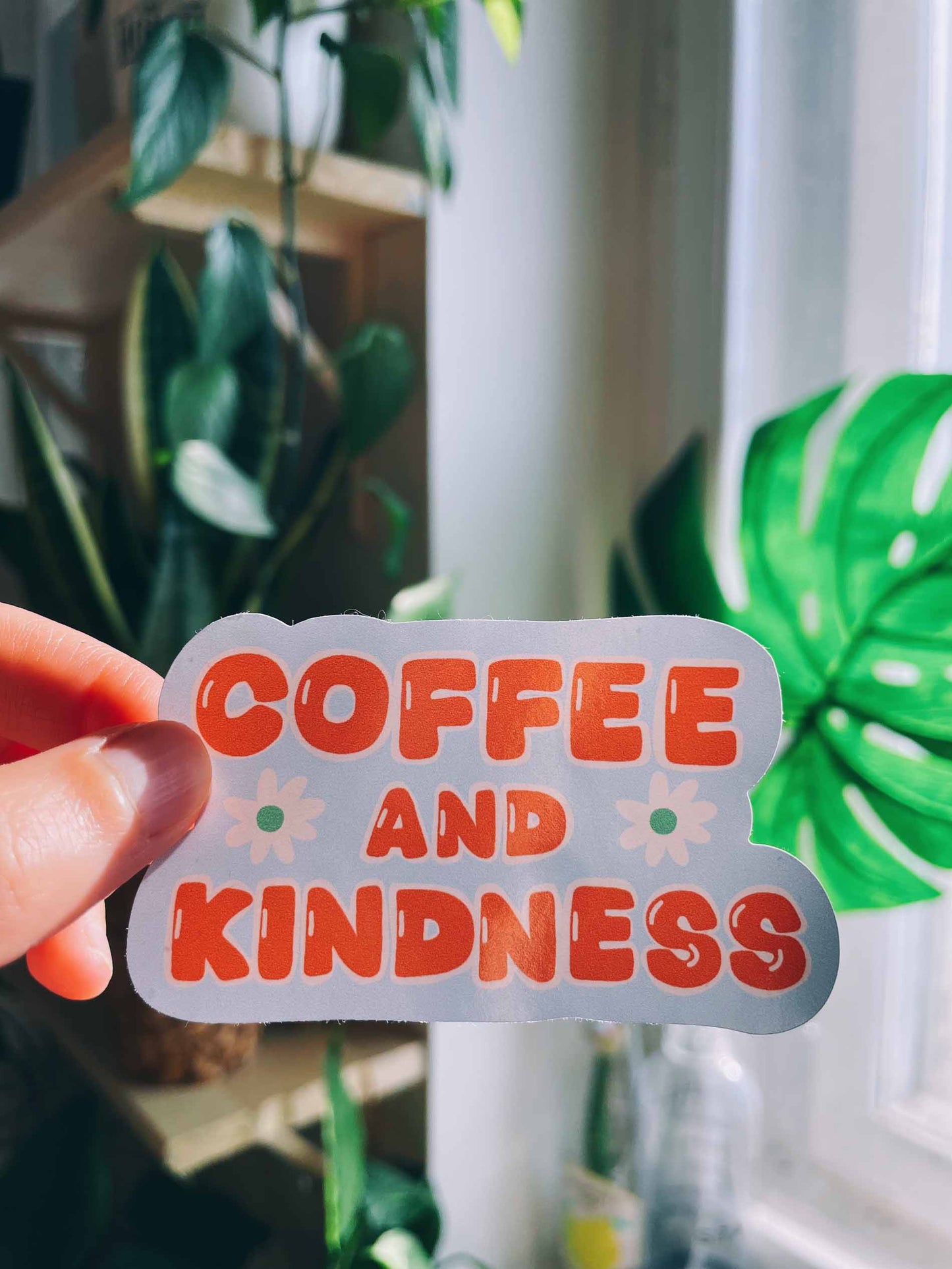 Coffee and kindness sticker