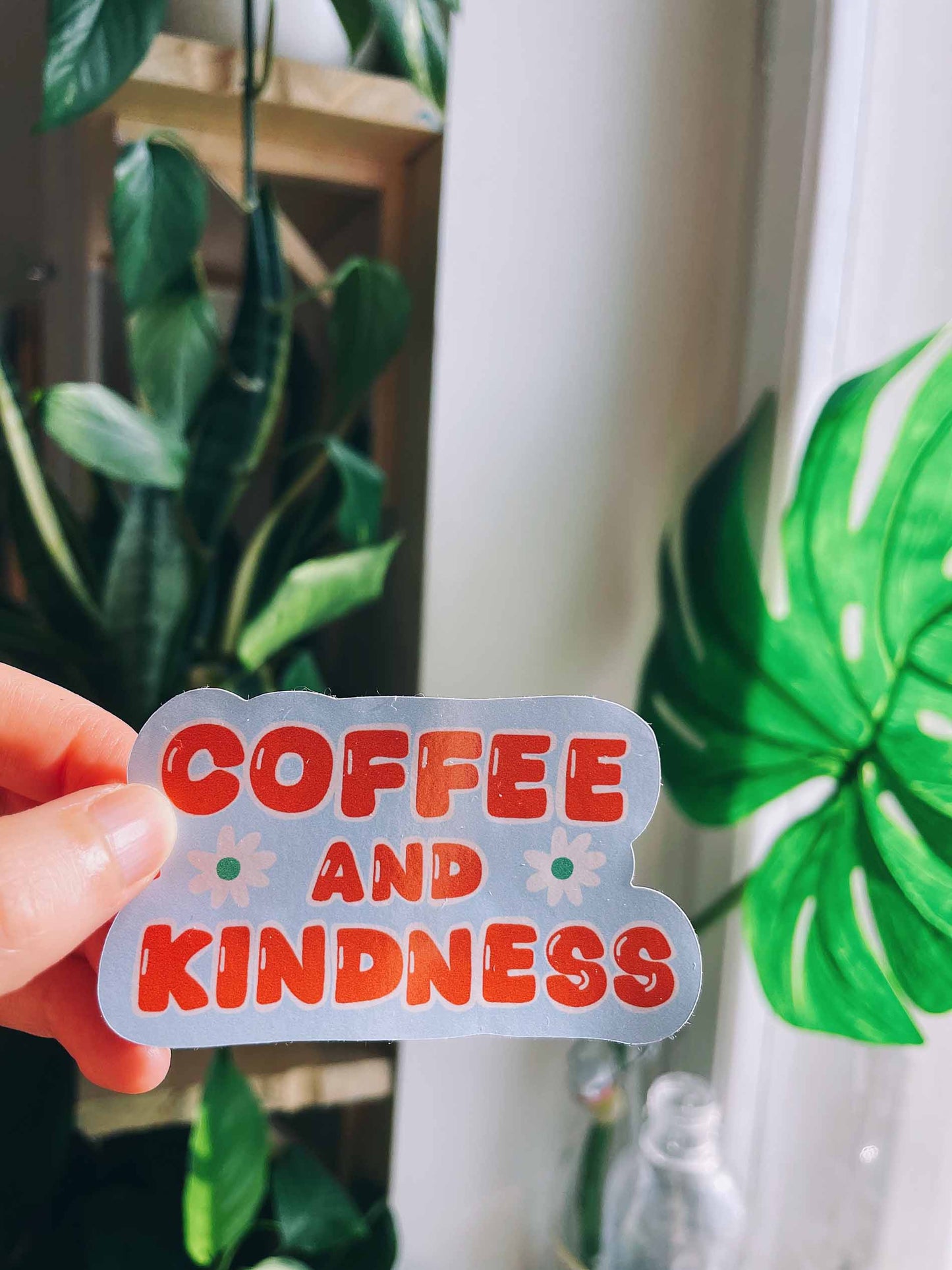 Coffee and kindness sticker