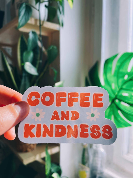 Coffee and kindness sticker